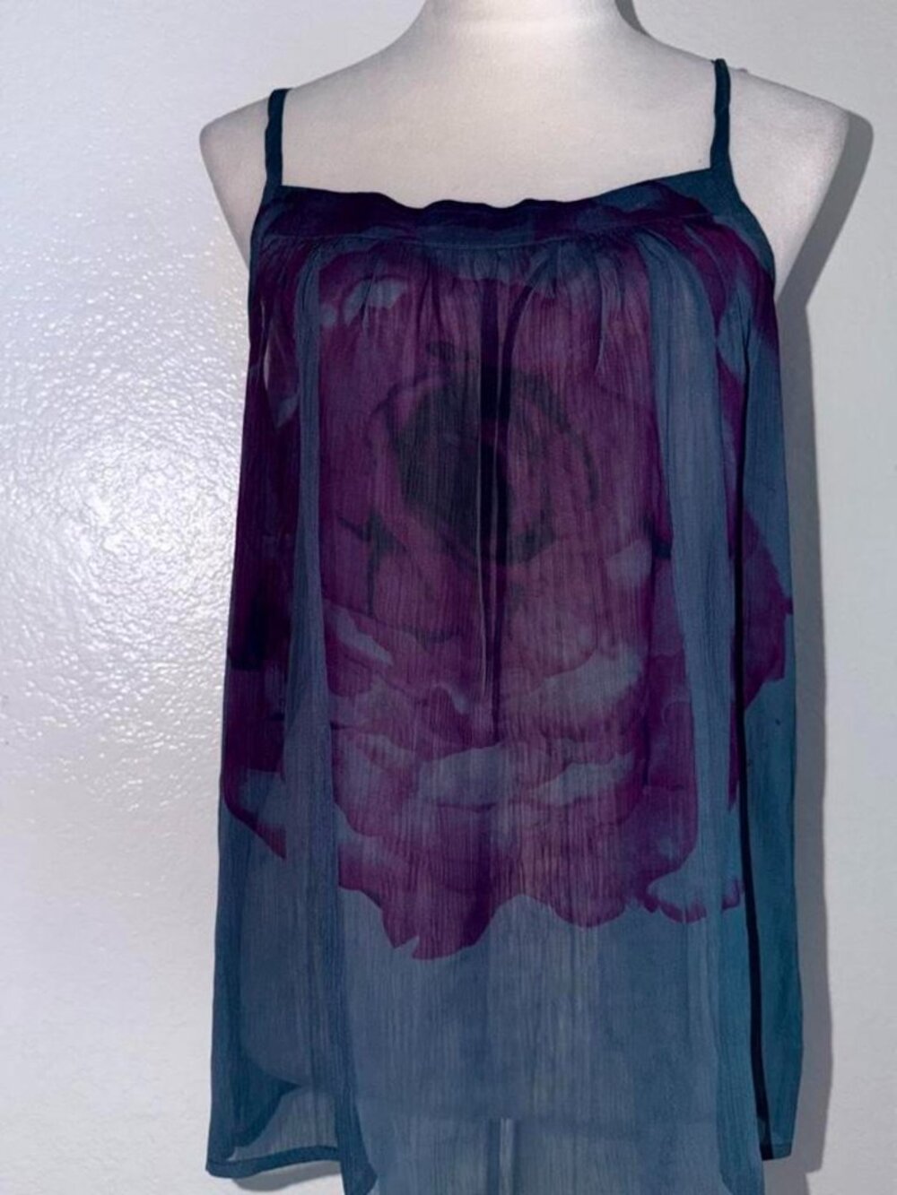 Y2K  Charlotte Russe Floral Sheer Cami Top